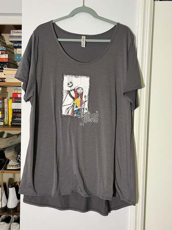 LuLaRoe Tops - LuLaRoe The Nightmare Before Christmas Jack and Sally Graphic T-Shirt
